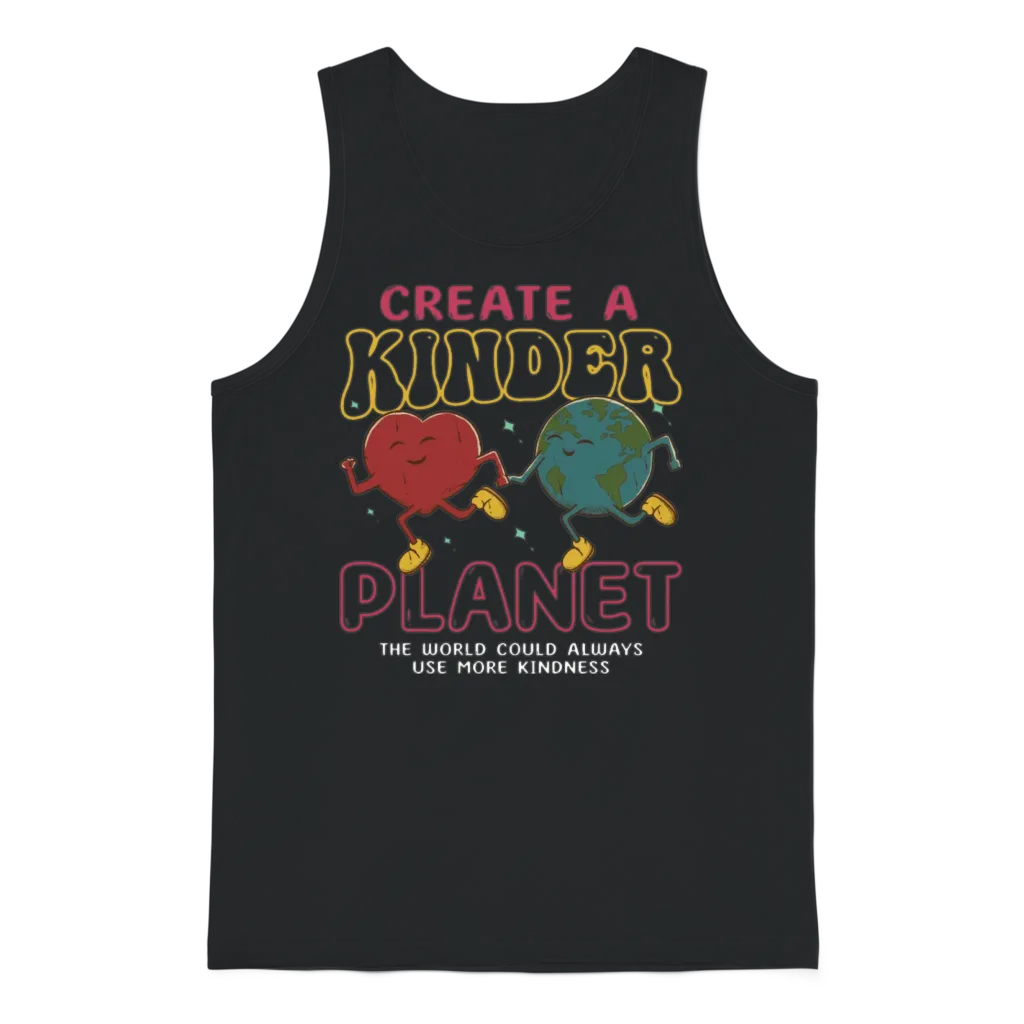 Create a Kinder Planet Unisex Tank Top - Black