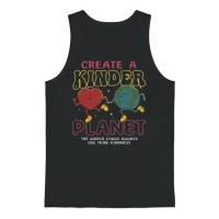 Create a Kinder Planet Unisex Tank Top - Black – 1