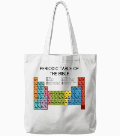 Christian Gift - Bible 66 Books Tote Bags - White