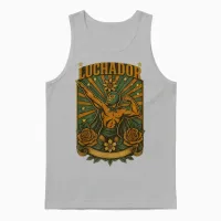Vintage Luchador Lucha Libre Mexikanisches Wrestling Unisex Tank Top in Ash - 1