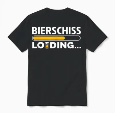 Bierschiss Loading Funny Drinking Suff Party T-Shirt, Black Unisex T-Shirt - Black