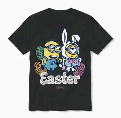 Minions Happy Easter Unisex T-Shirt - Black