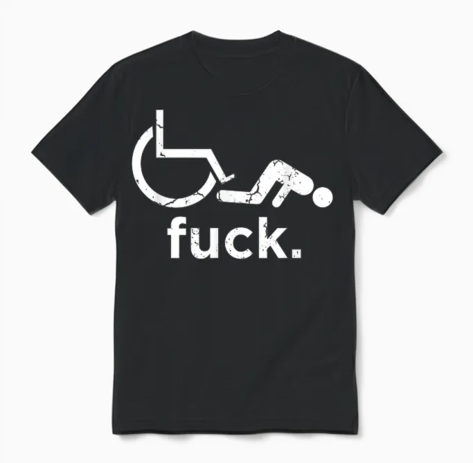 Funny Handicap Shirt Disabled Amputee Tee Humor Wheelchair Unisex T-Shirt in Black