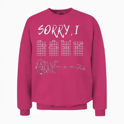 Sorry I-Dgaf Funny Hidden Message Guitar Chords Unisex Sweatshirt - Heliconia