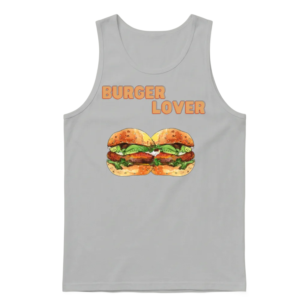 Burger Lover Food Lover Unisex Tank Top - Ash