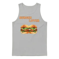 Burger Lover Food Lover Unisex Tank Top - Ash – 1