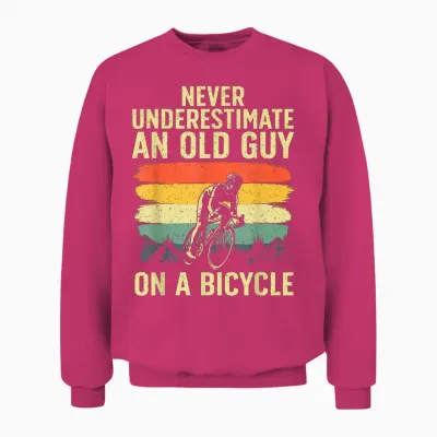 Cool Cycling Art for Men Grandpa Bicycle Riding Cycle Racing Unisex Sweatshirt - Heliconia