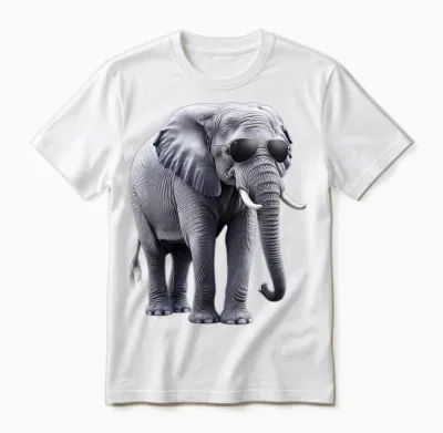 Cooler Elefant Mit Sonnenbrille – Lustiges Design Unisex T-Shirt - White
