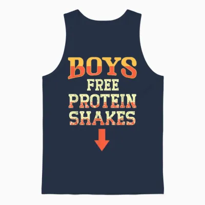 Lustiges Joggingshirt Für Schwule, Gratis Proteinshake, Lustige Männer, Joke Pride Unisex Tank Top - Navy