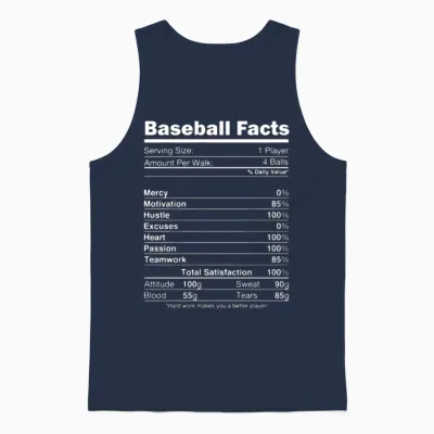Baseball Facts Unisex Tank Top - Navy