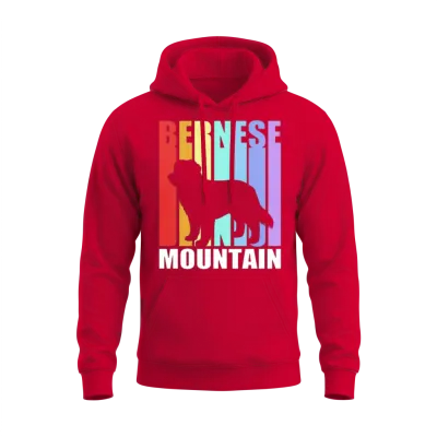 Retro Dog Lover Bernese Dog for Dog Dad Unisex Hoodie - Red
