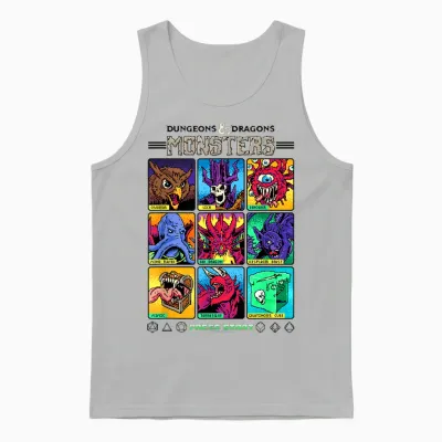 Dungeons & Dragons Wizards of the Coast Monster Select Menu T-Shirt, Gray Unisex Tank Top - Ash