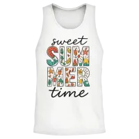Retro Summer Unisex Tank Top - White – 2
