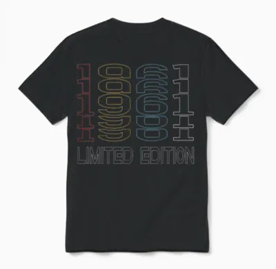 Limited Edition 1961 Birthday 1961 Vintage Retro Unisex T-Shirt - Black