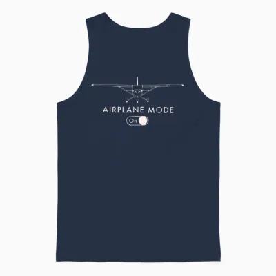 Pilot C172 Flying Gift Airplane Mode Short Sleeve Unisex Tank Top - Navy