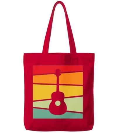 Guitar Retro Tote Bags - Red