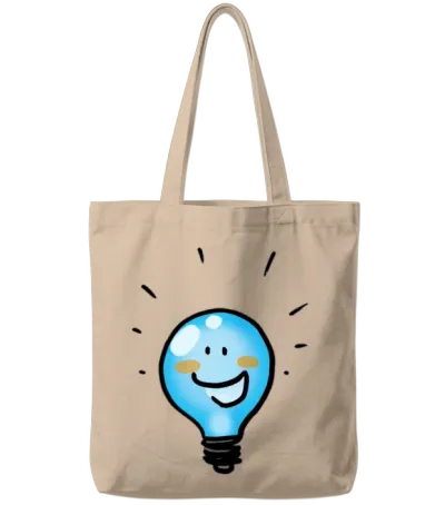 Cute Light Bulb Tote Bags - Natural