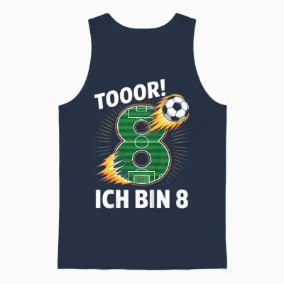 Children's Toor Ich Bin 8 8th Birthday Football Boy 8 Years Cool Unisex Tank Top - Navy