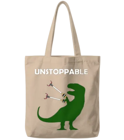 Dino Unstoppable Tote Bags - Natural