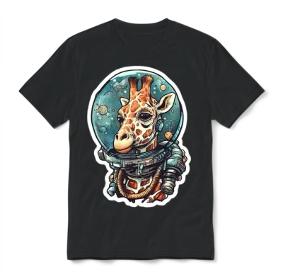 Space Giraffe Unisex T-Shirt - Black