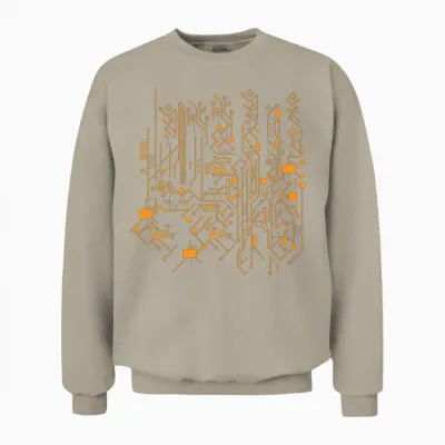 Circuit Board Tech Nerd Computer Core Processor Unisex Sweatshirt - Sand