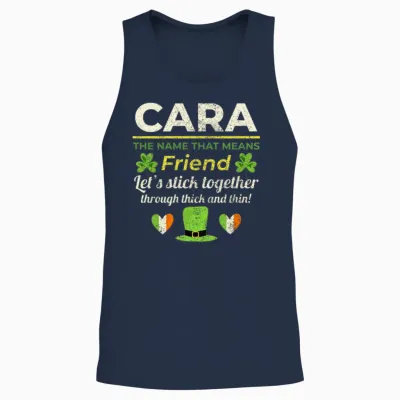 Funny Irish Girl Name: Cara - the Friend Unisex Tank Top - Navy