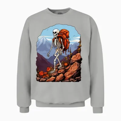 Skeletons Hiking / Mountaineering Skeleton Unisex Sweatshirt - Ash