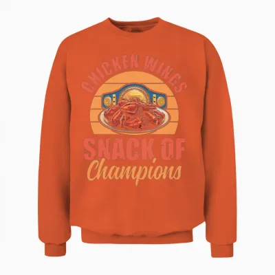 Chicken Wings Snack of Champions Wings Lovers Unisex Sweatshirt - Orange