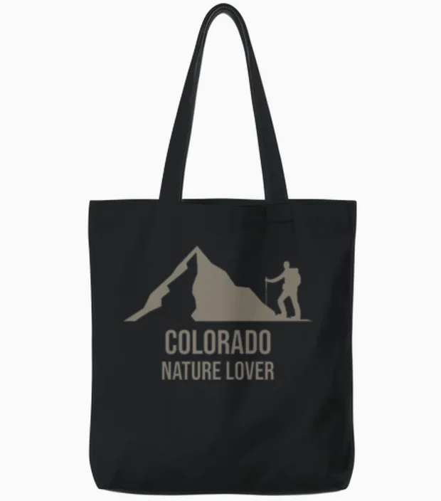 Colorado Day Hikes | Colorado Hiking Tote Bags in Black