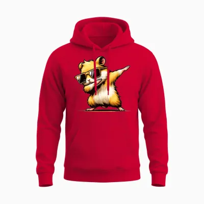 Lustiges Dab Tier Tanzender Dabbing Hamster Meme Unisex Hoodie - Red