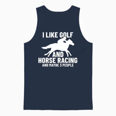Horse Racing Golf Horse Racer Yellow Unisex Tank Top - Navy