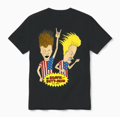 Beavis and Butt-Head Rock Out Us Flag Shirts Unisex T-Shirt - Black