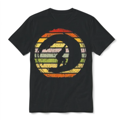 Retro Surfing Unisex T-Shirt - Black