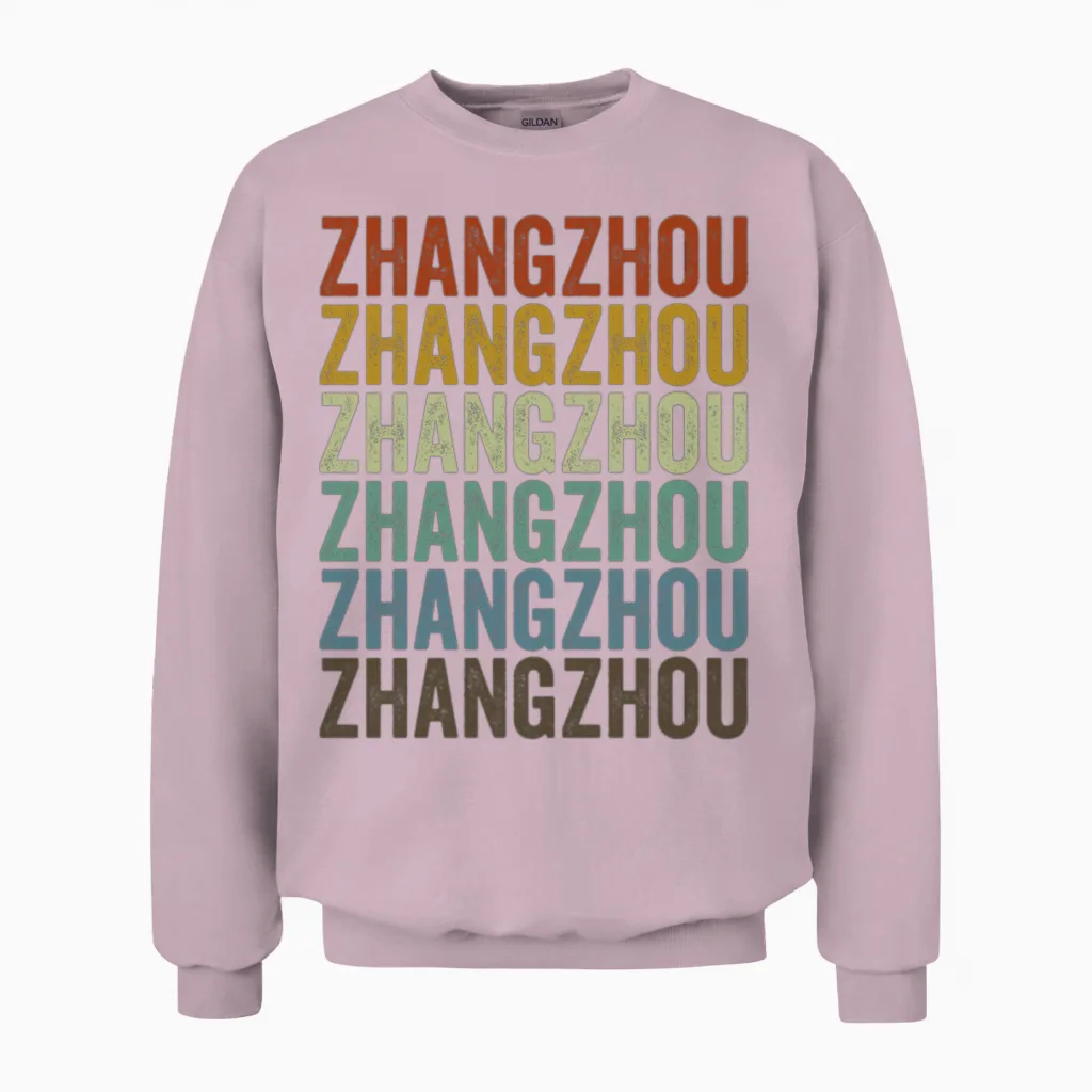 Zhangzhou China Retro Vintage Unisex Sweatshirt - Light Pink