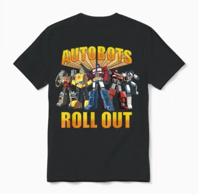 Transformers Retro Autobots Roll Out Group Shot Unisex T-Shirt - Black
