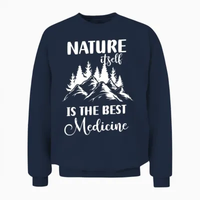 Forest Hiking Wood Mountain Unisex Sweatshirt - Navy