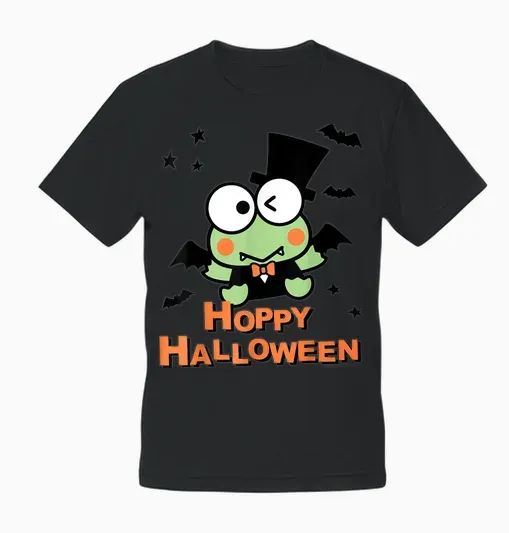 Keroppi Hoppy Halloween Unisex T-Shirt - Black