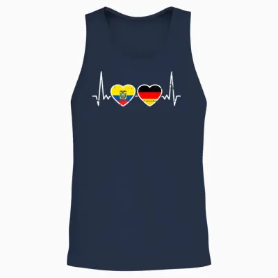 Ecuador Deutschland Vintage Herzschlag Flagge Ecuadorianer Unisex Tank Top - Navy