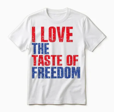 I Love the Taste of Freedom Couples Matching 4th of July Unisex T-Shirt - White