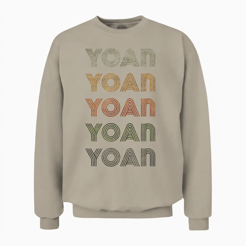 Love Heart Yoan T-Shirt Grunge Style Vintage Noir Yoan Unisex Sweatshirt in Sand