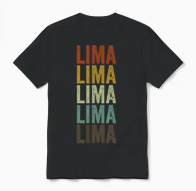 Lima Peru Retro Vintage Unisex T-Shirt - Black