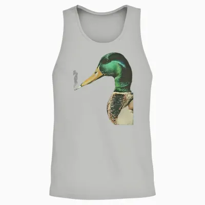 Mallard Smoking Cigarette Meme Funny Mallard Duck Hunting Unisex Tank Top - Ash