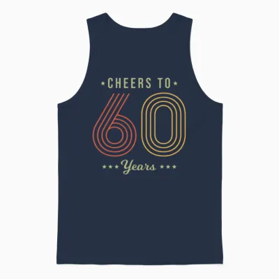 60th Birthday Vintage - Cheers to 60 Years Unisex Tank Top - Navy