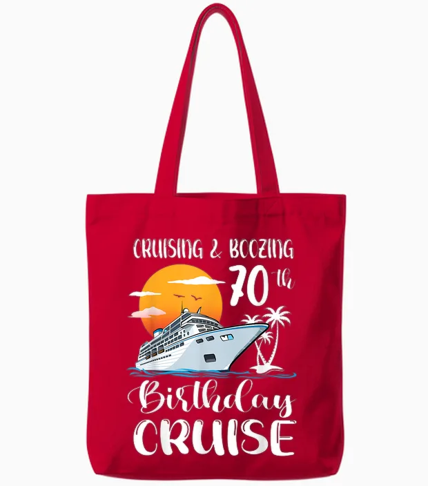 Kreuzfahrt Und Saufen 70. Geburtstag Reise Kreuzfahrtschiff Tote Bags in Red