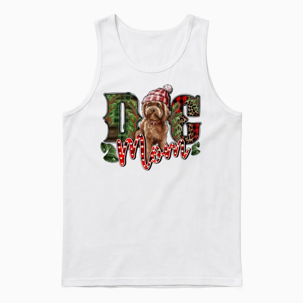 Dog Mom Unisex Tank Top in White