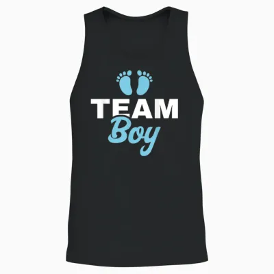 Gender Reveal Party T-Shirt - Team Boy Gender Reveal Unisex Tank Top - Black