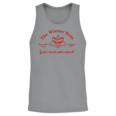 The Wiener Hole Grab a Frank with a Friend! Unisex Tank Top - Sport Grey