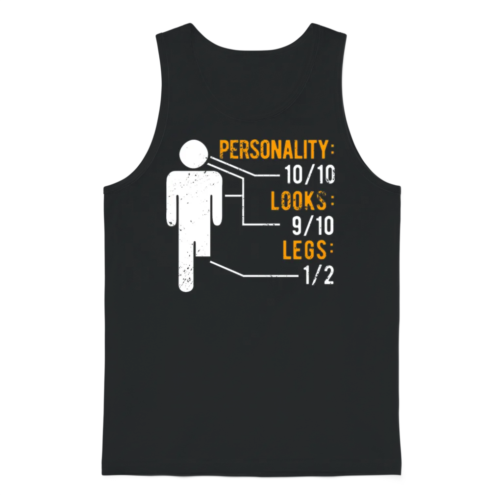 Funny Amputee Design Unisex Tank Top - Black
