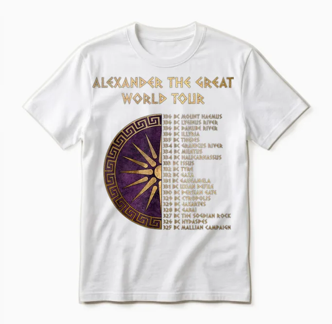 Alexander Der Große: Weltreise Durch Die Griechische Unisex T-Shirt in White