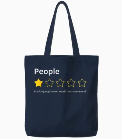 People One Star Total Nightmare Würde Funny Nicht Empfehlen Tote Bags - Navy
